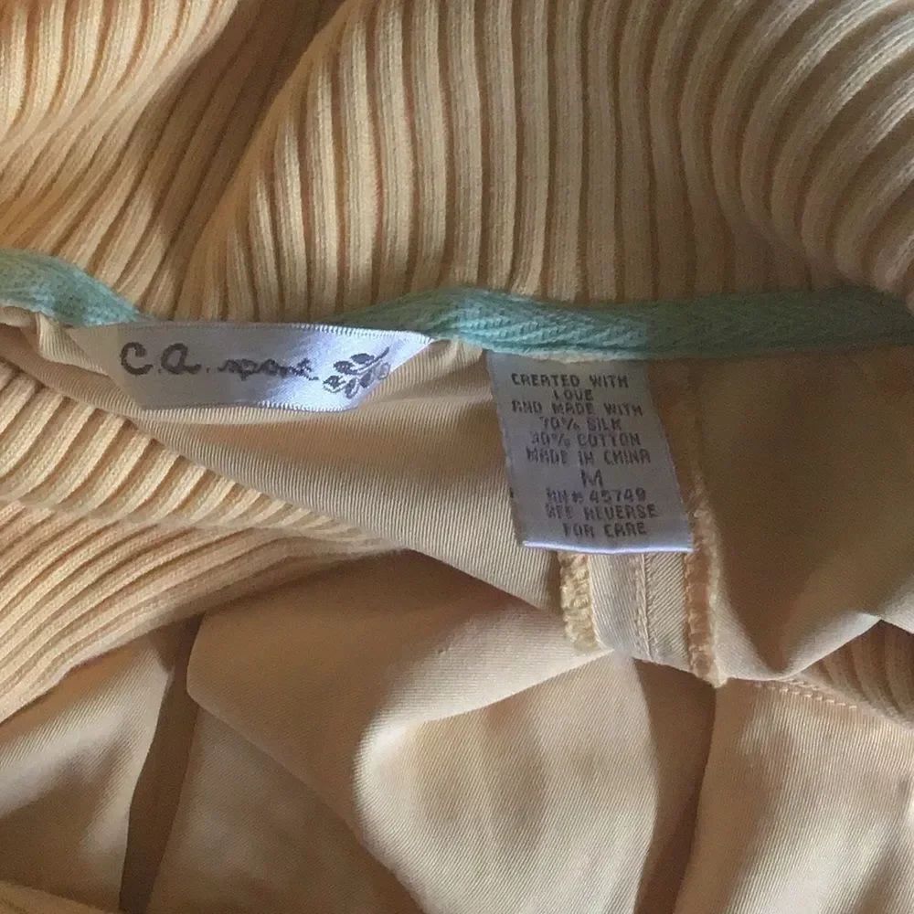 Vintage c.a.sport Yellow Silk Track Suit- READ all - Picture 6 of 9